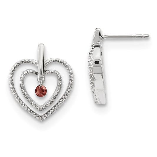 14k White Gold Red Real Diamond Earrings XE3173A