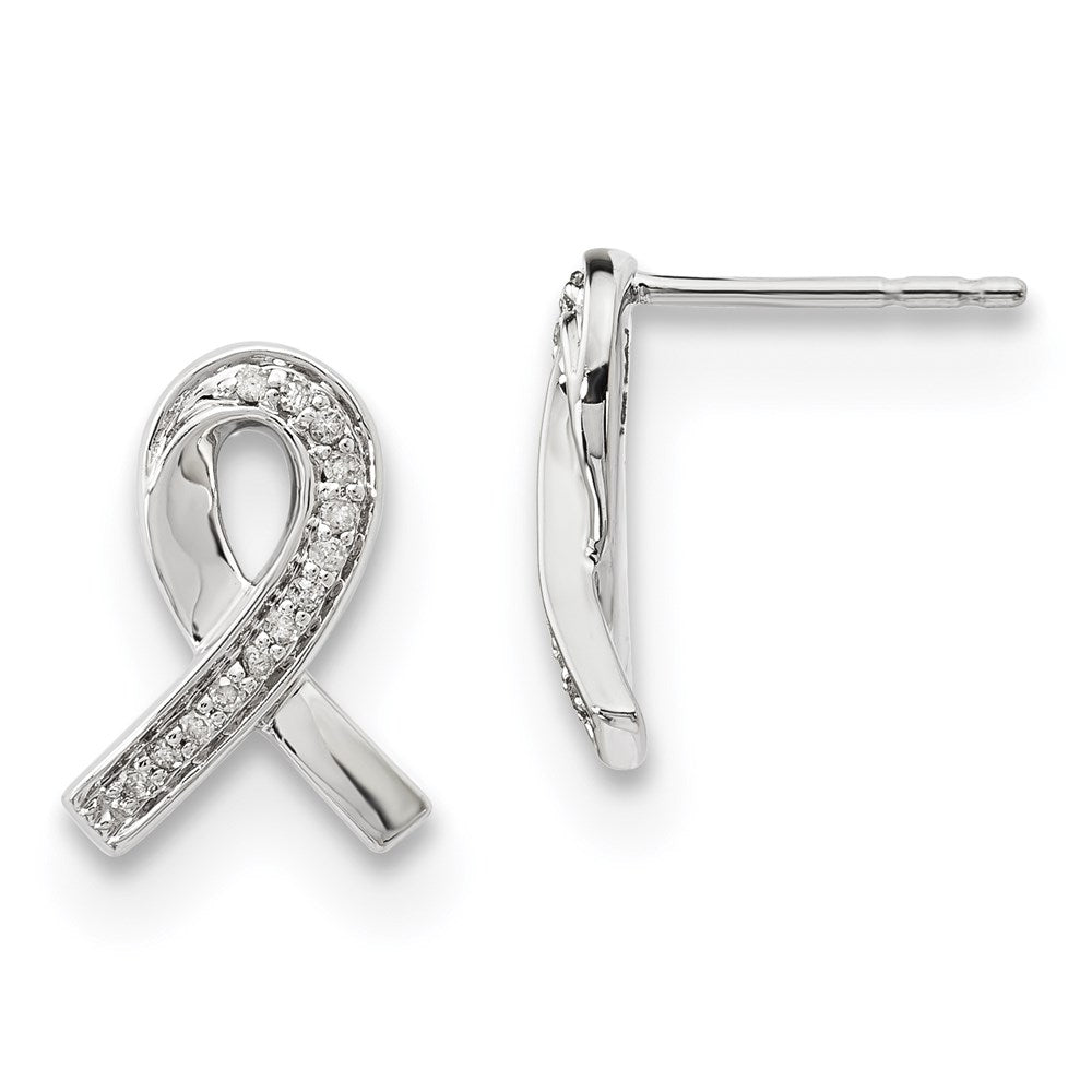 14k White Gold Real Diamond Earrings XE3174A