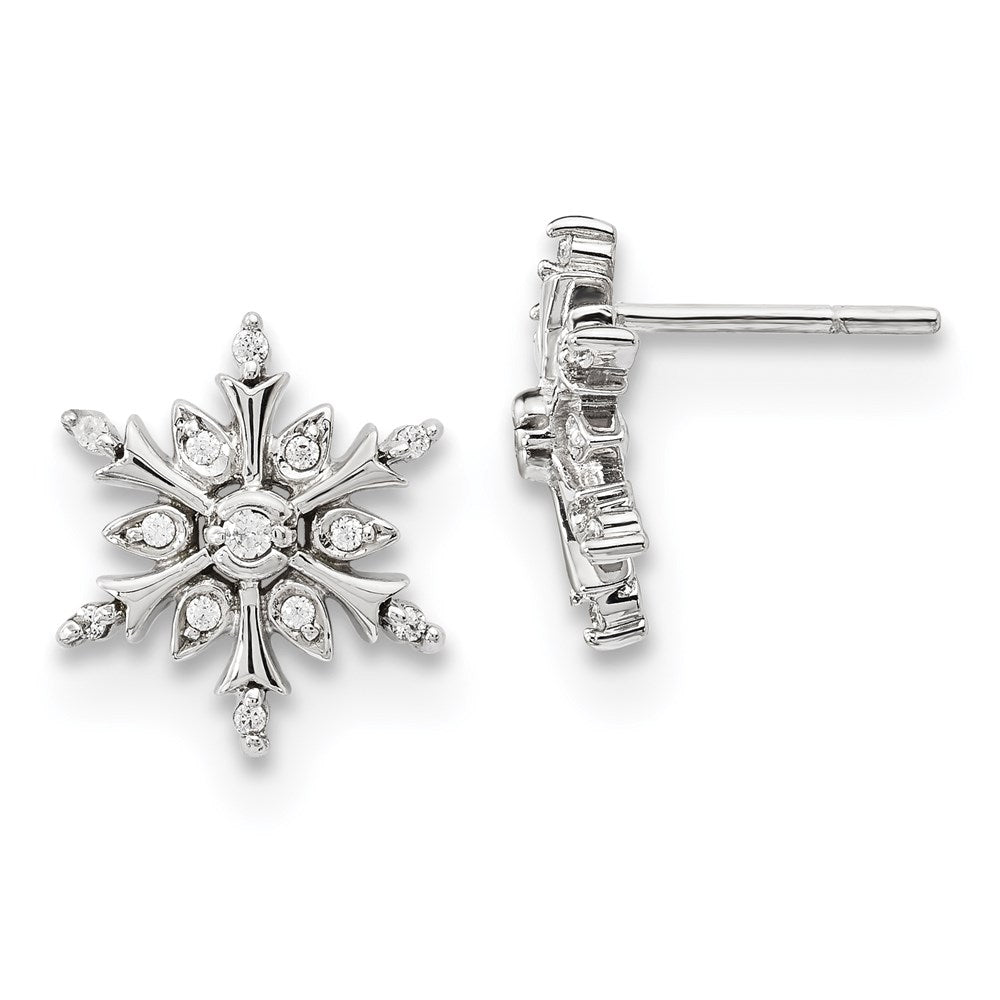 14k White Gold Real Diamond Earrings XE3176A