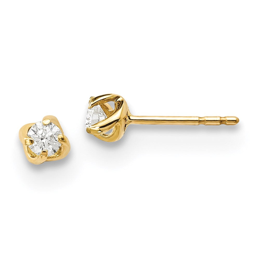 14k Yellow Gold Real Diamond Earrings XE3178A