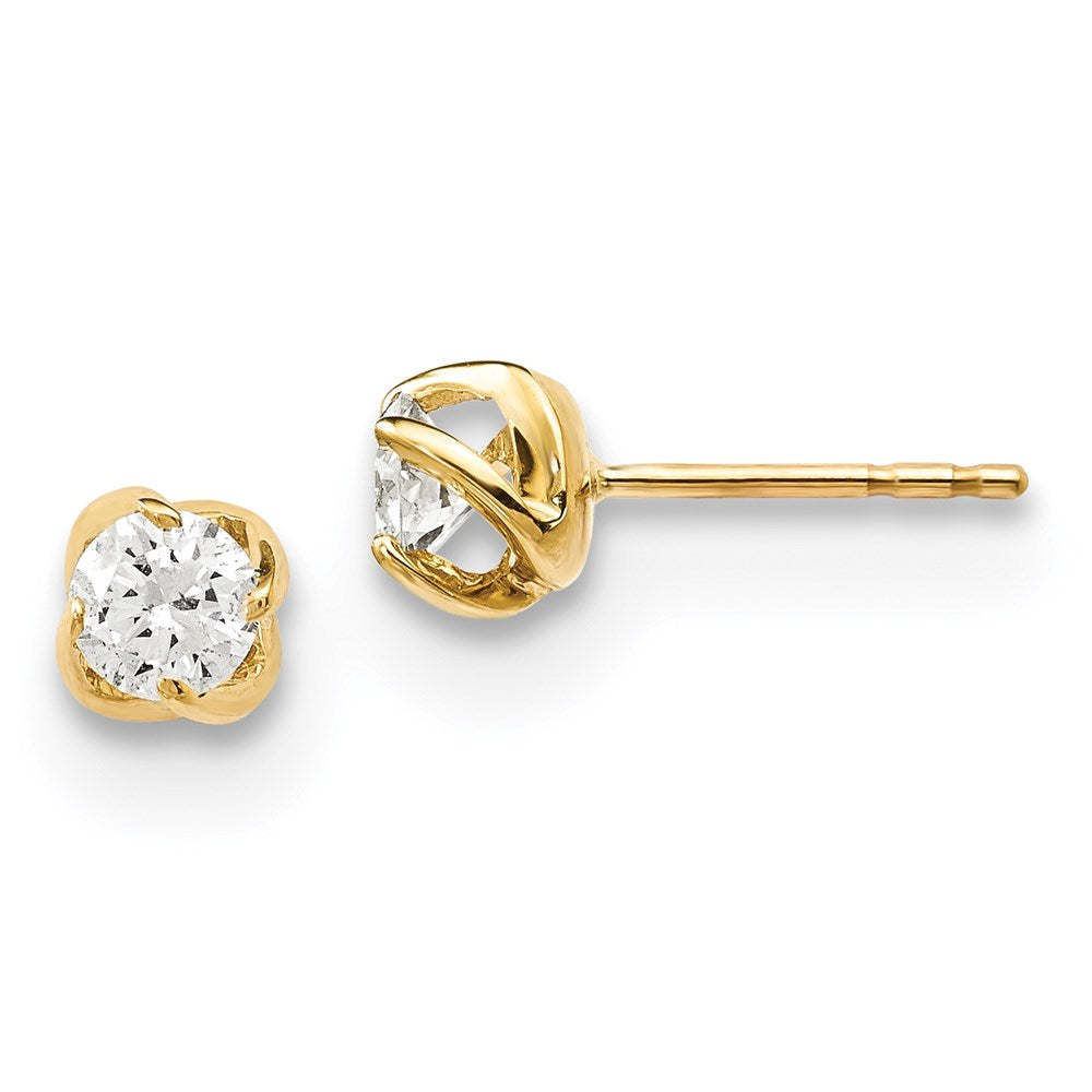 14k Yellow Gold Real Diamond Earrings XE3180A