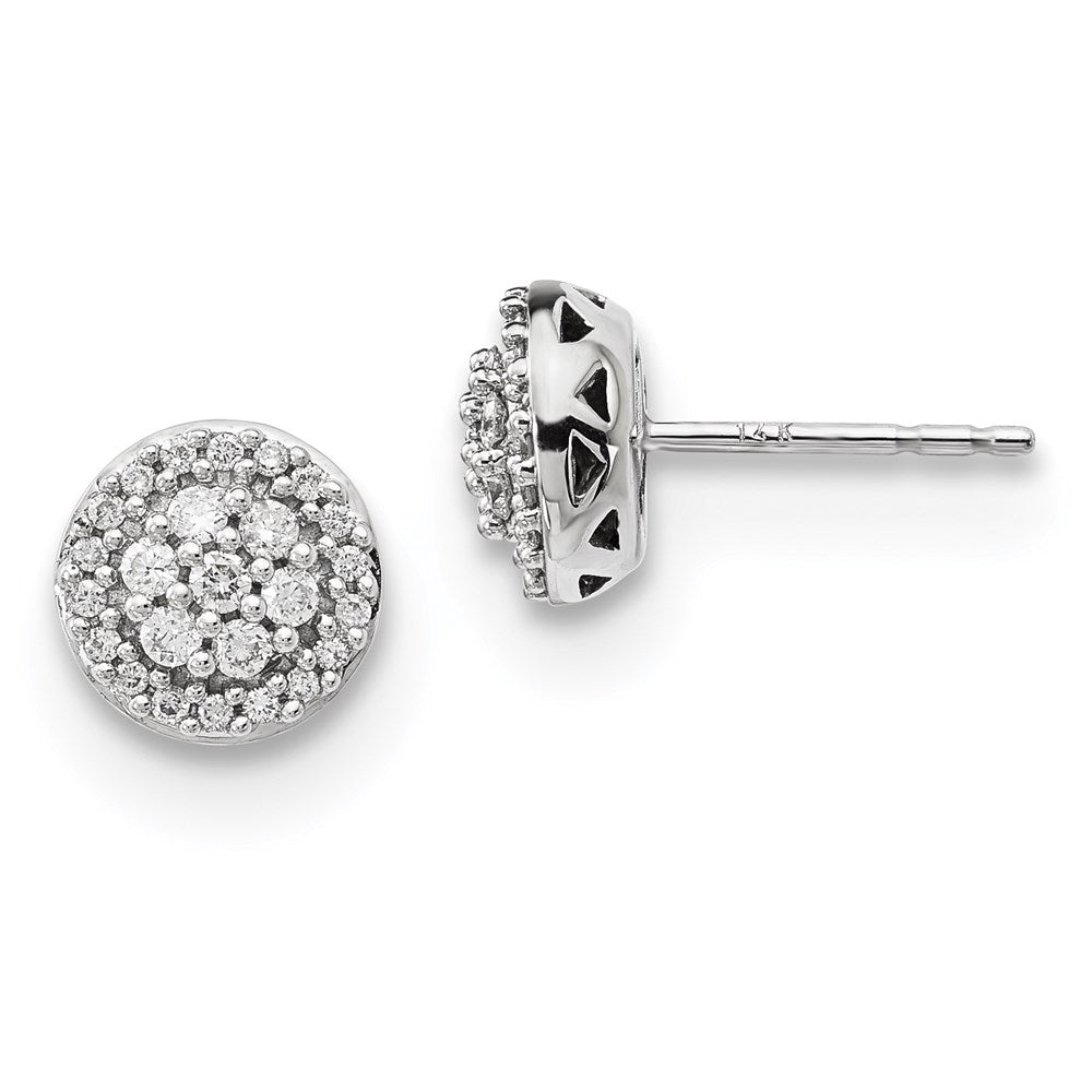 14k White Gold Real Diamond Earrings XE3182A