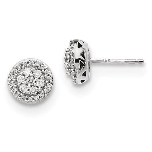 14k White Gold Real Diamond Earrings XE3182A