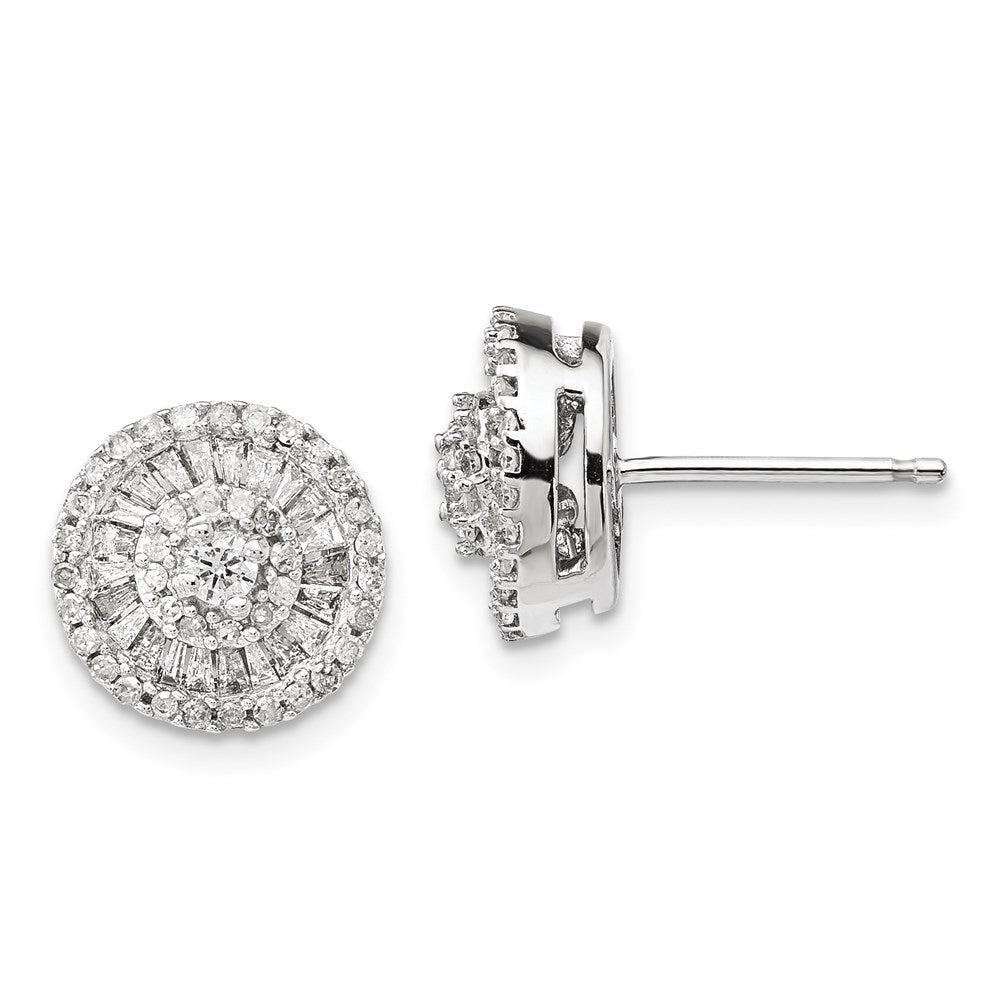 14k White Gold Real Diamond Earrings XE3184A