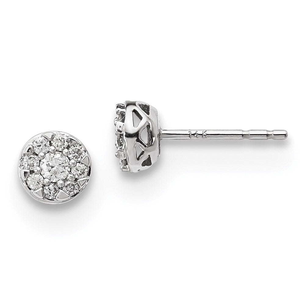 14k White Gold Real Diamond Earrings XE3185A