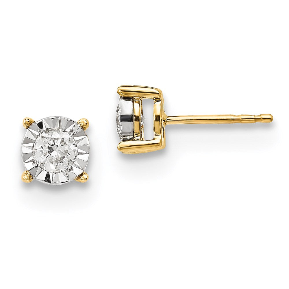 14k Yellow Gold Real Diamond Earrings XE3188A