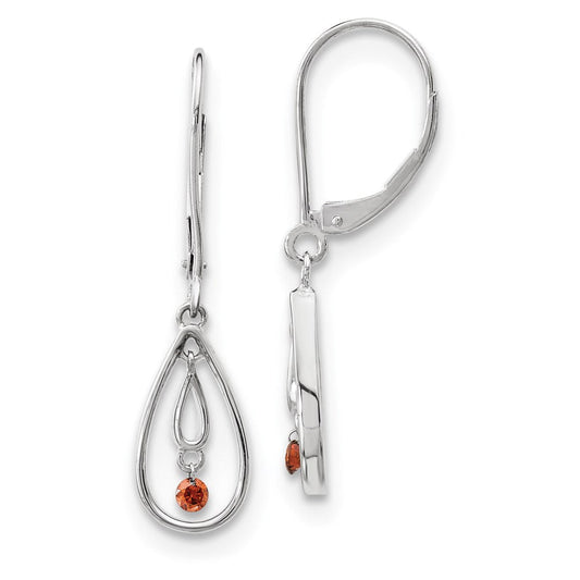 14k White Gold Red Real Diamond Earrings XE3193A