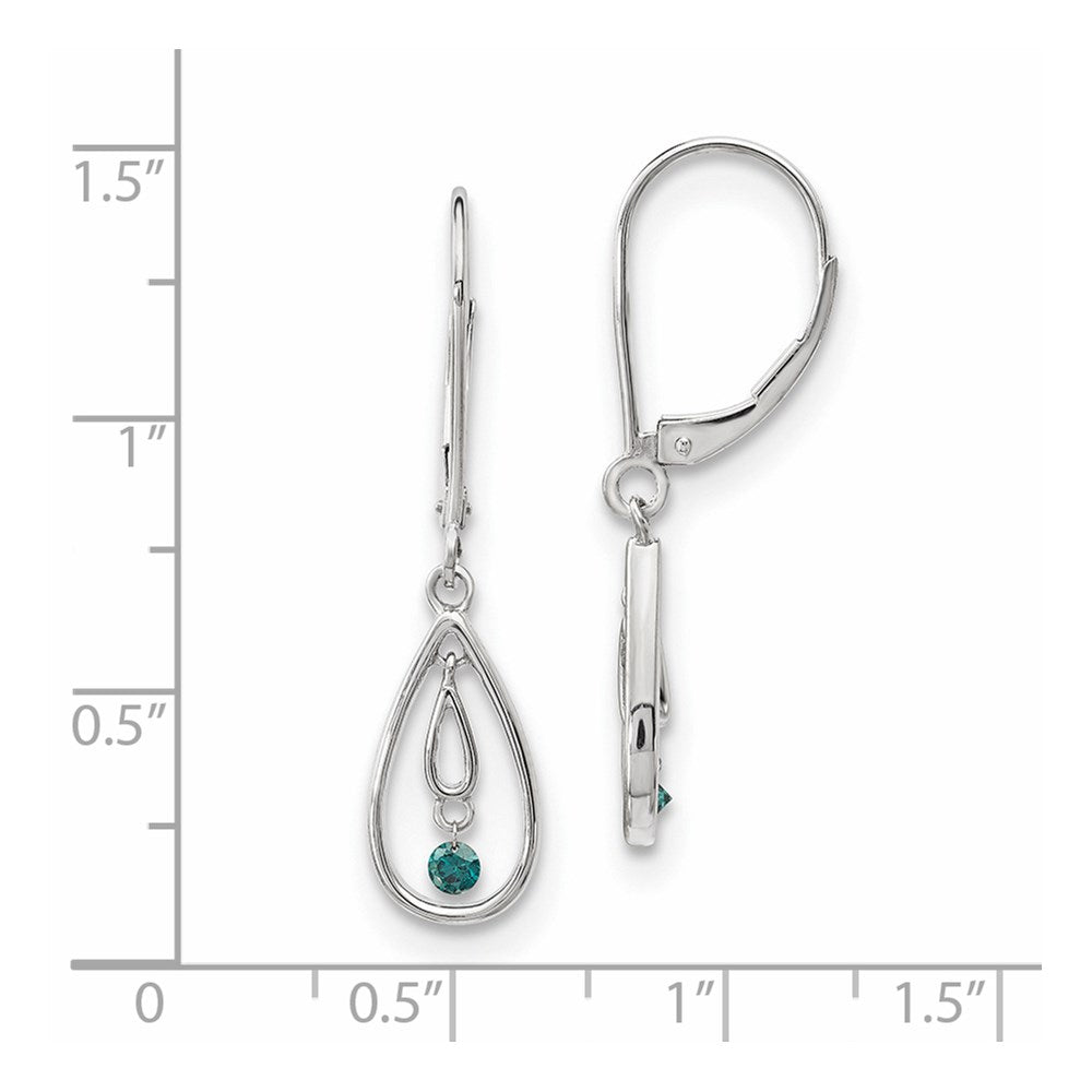 14k White Gold Blue Diamond Earrings
