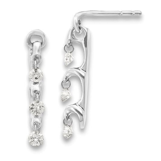 14k White Gold Real Diamond Earrings XE3196WA