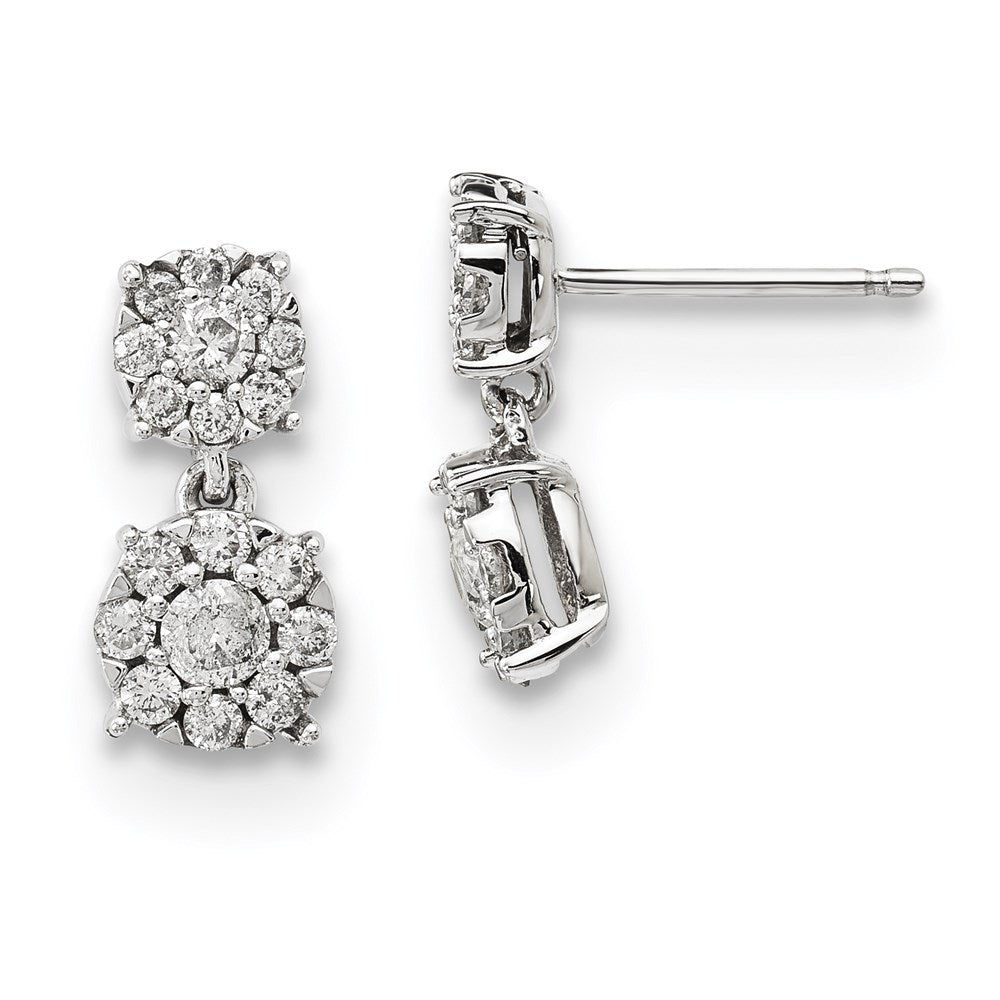 14k White Gold Real Diamond Earrings XE3198A