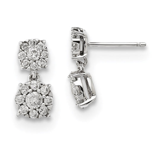 14k White Gold Real Diamond Earrings XE3198A