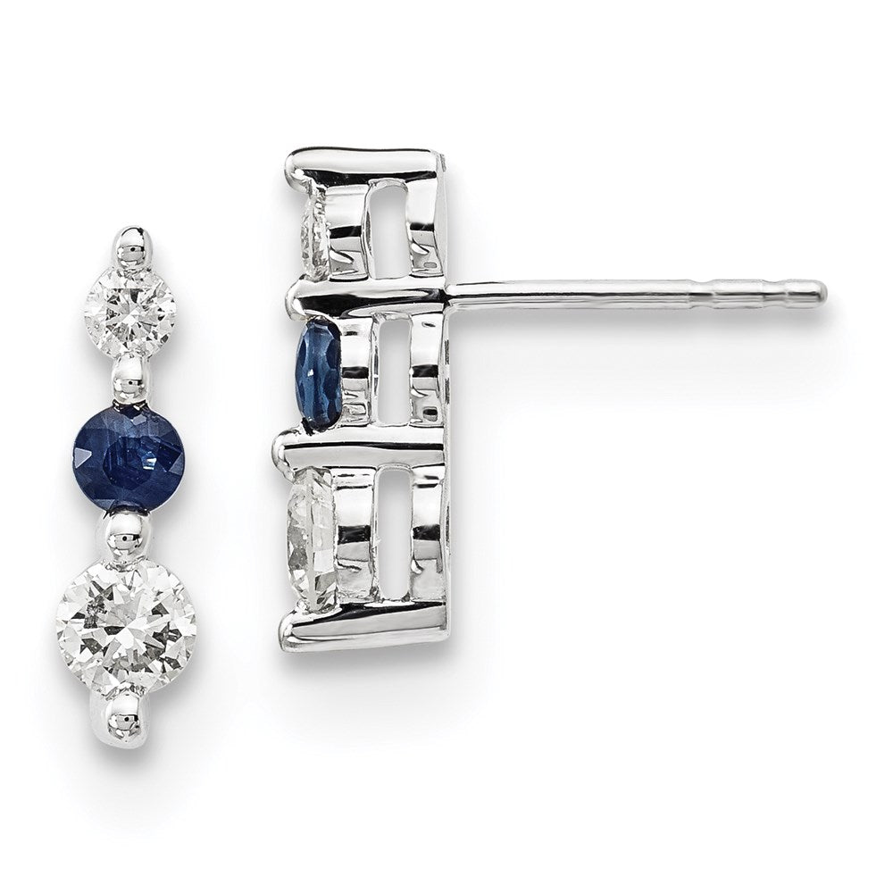 14k White Gold Blue/White Real Diamond Earrings XE3203A