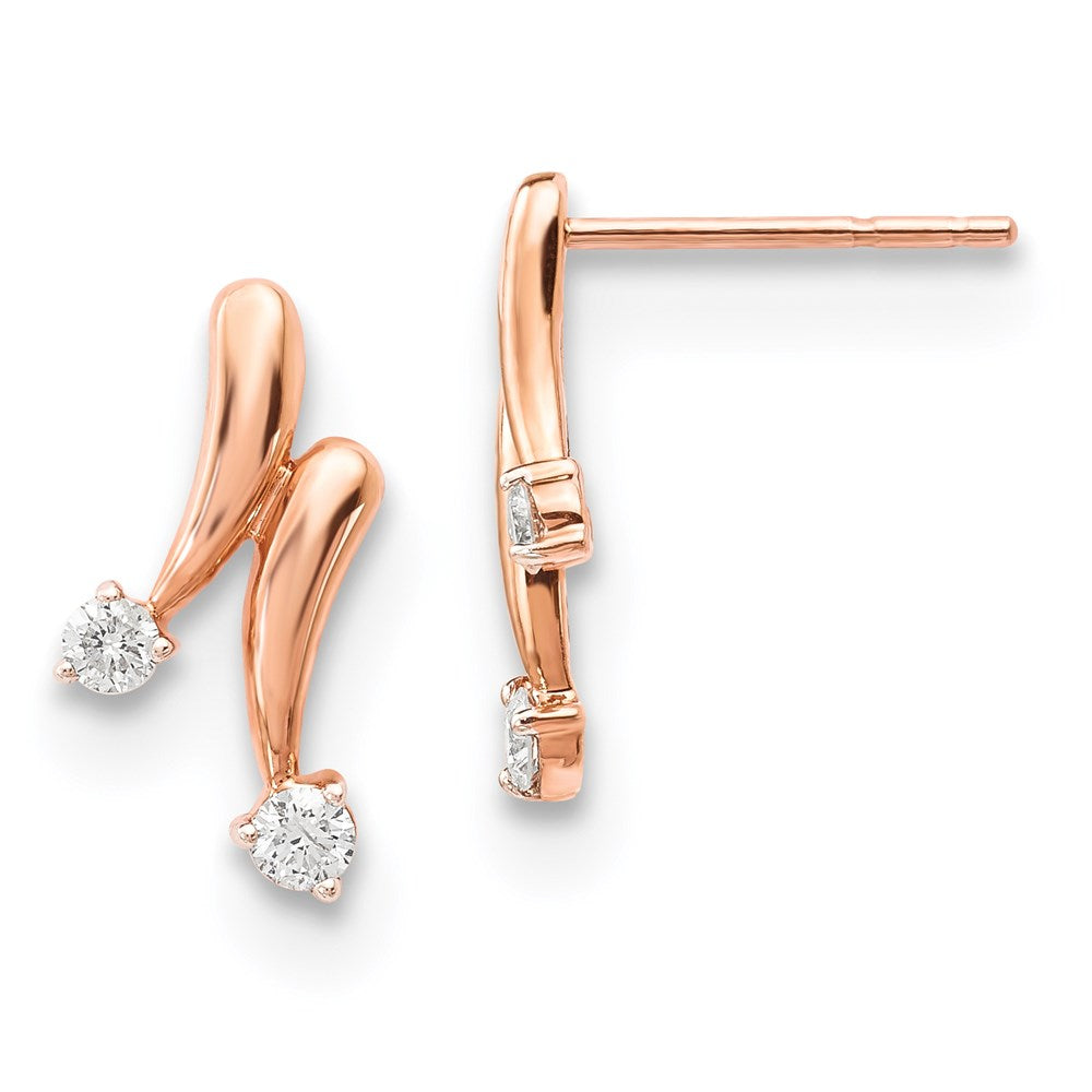 14k Rose Gold Real Diamond Earrings XE3204A