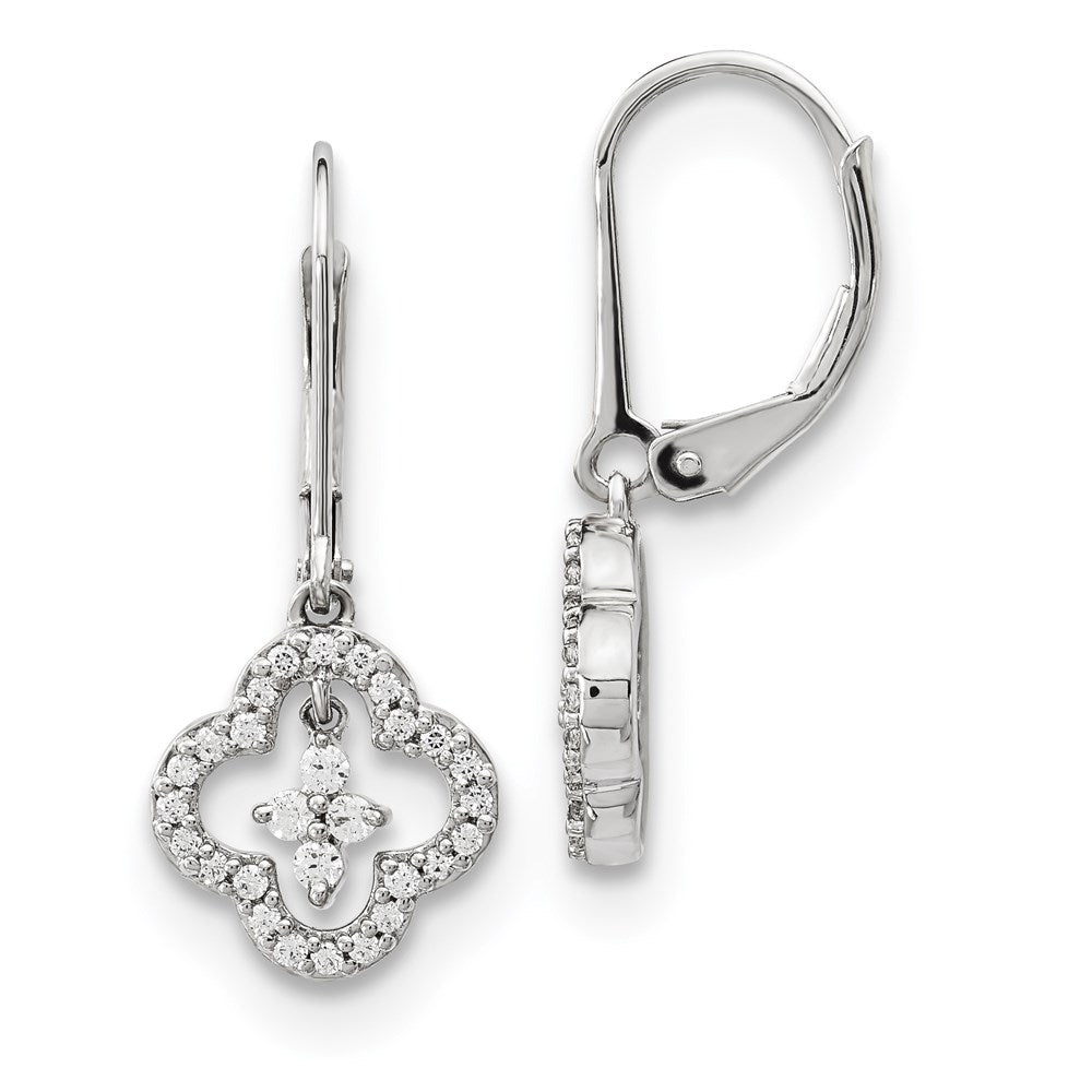 14k White Gold Real Diamond Earrings XE3205A