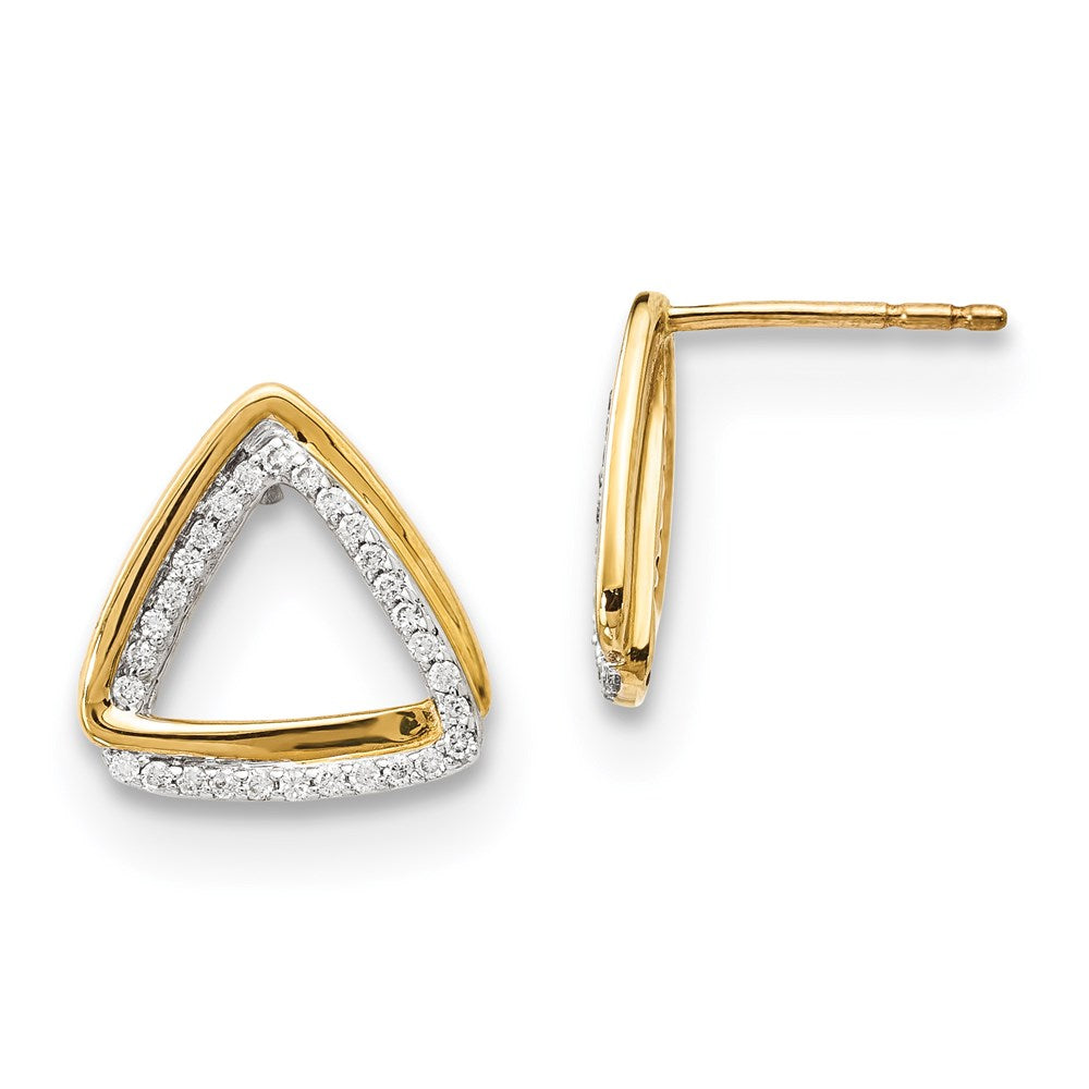14k Yellow Gold Real Diamond Earrings XE3208A