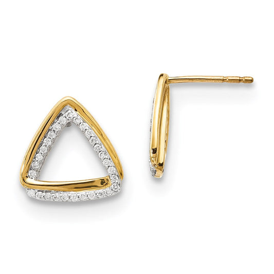 14k Yellow Gold Real Diamond Earrings XE3208A