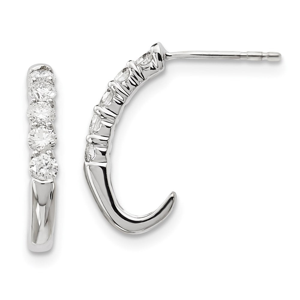 14k White Gold Real Diamond Earrings XE3210A