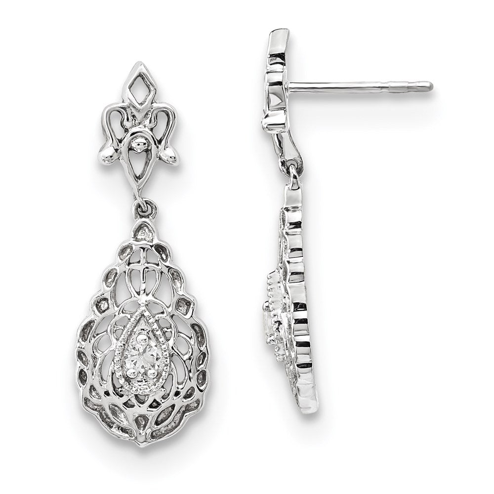 14k White Gold Real Diamond Earrings XE3211A