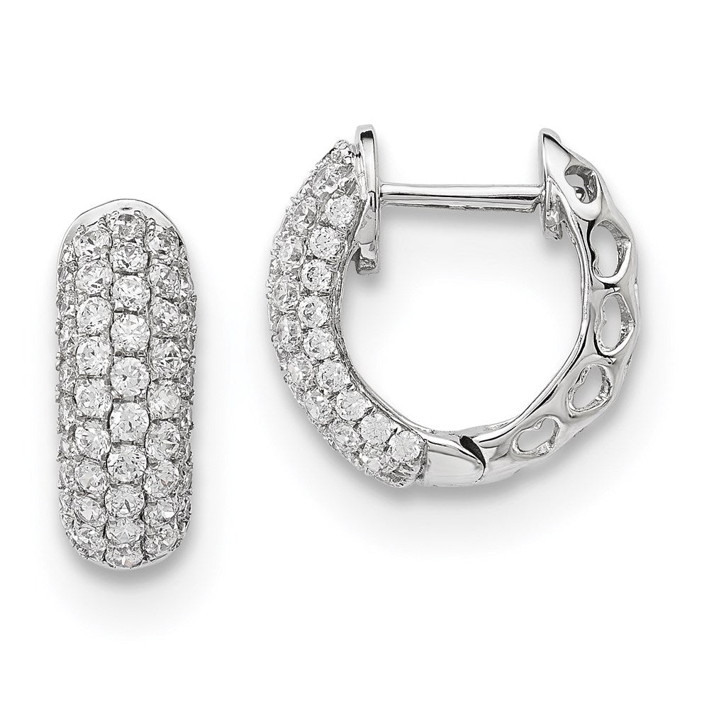 14k White Gold Real Diamond Earrings XE3215A