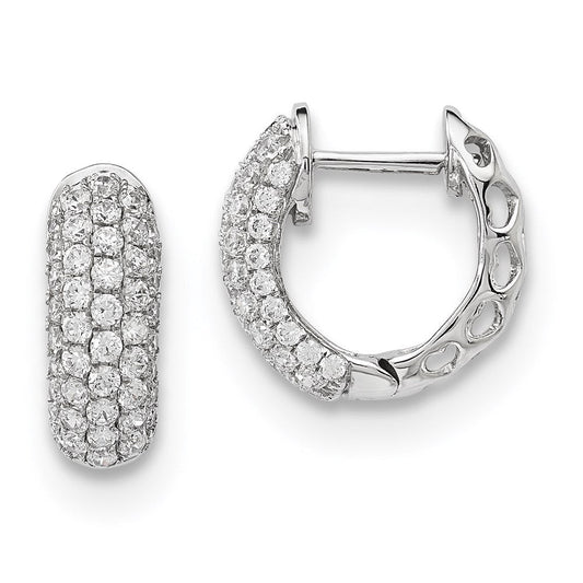 14k White Gold Real Diamond Earrings XE3215A