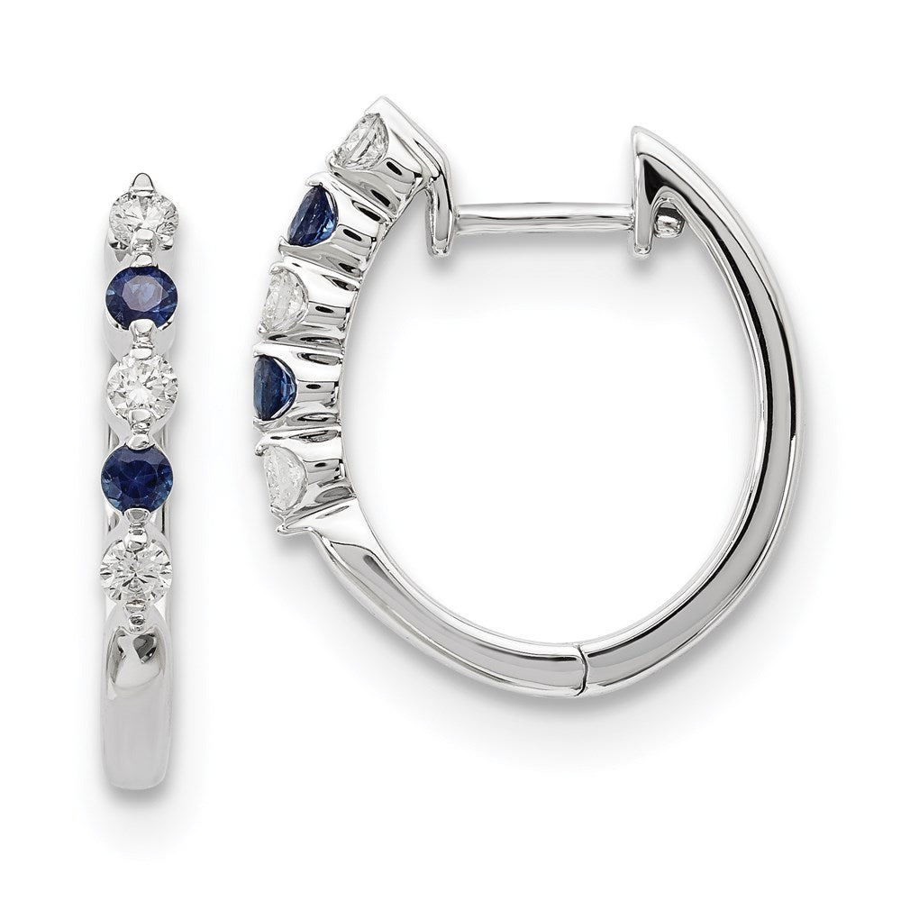 14k White Gold Blue/White Real Diamond Earrings XE3223A