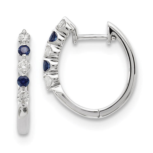 14k White Gold Blue/White Real Diamond Earrings XE3223A