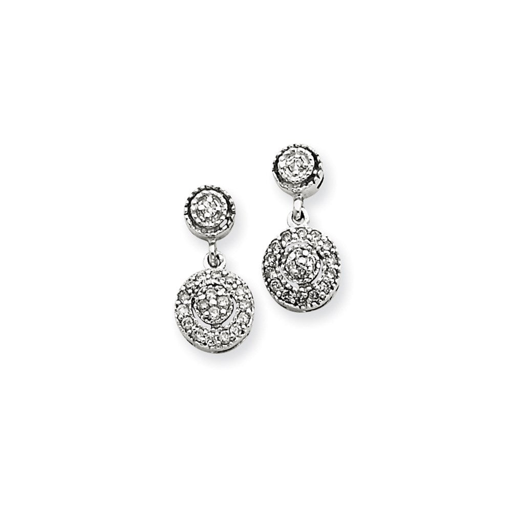 14k White Gold AA Real Diamond Vintage Earrings XE607AA