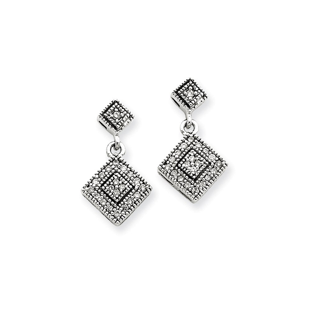 14k White Gold AA Quality Completed Real Diamond Vintage Earrings XE609AA