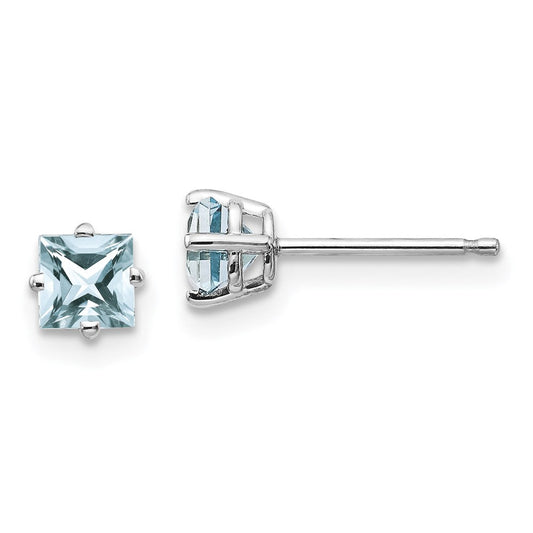 14k White Gold Aquamarine Earrings XE60WAQ-B