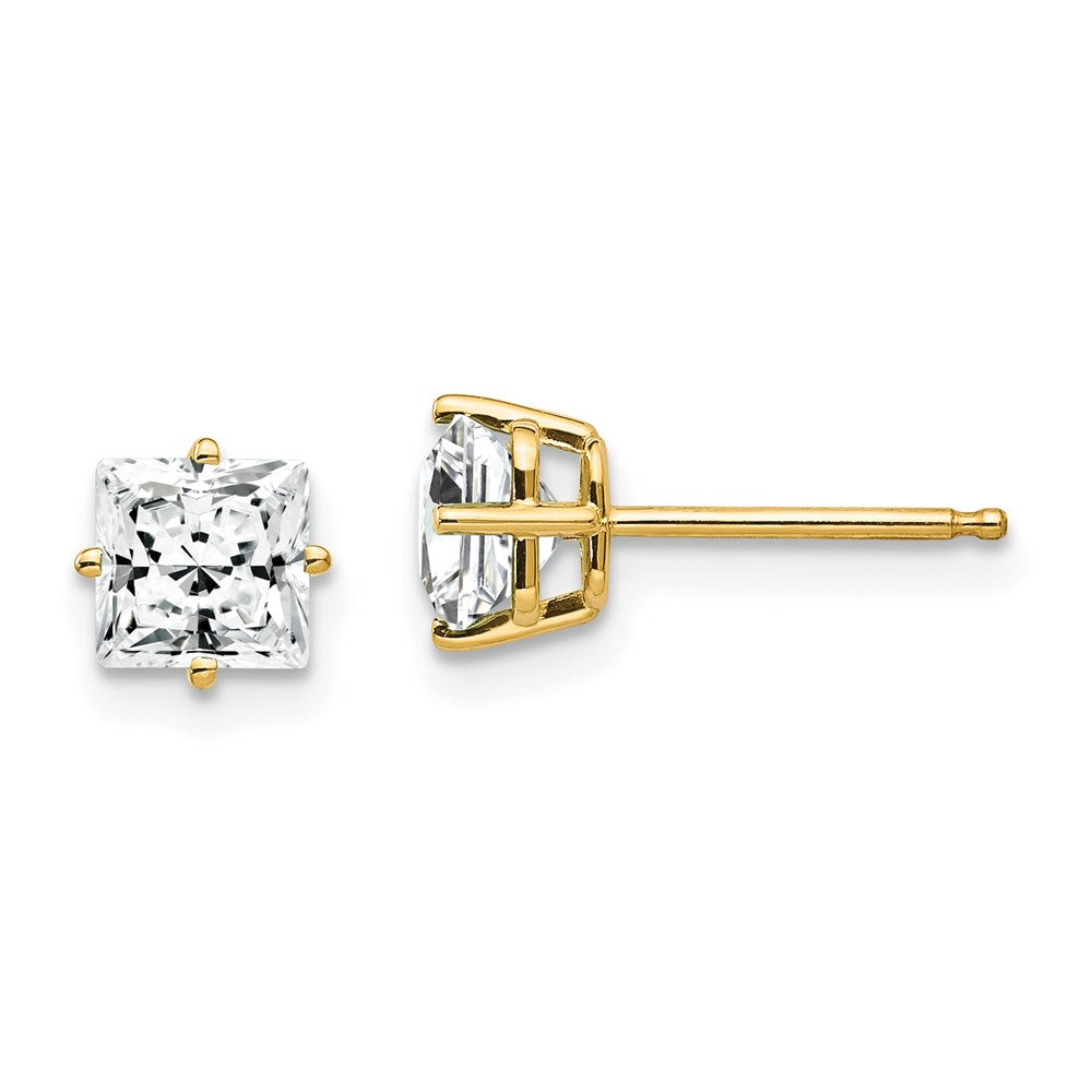 14k Yellow Gold 5mm Cubic Zirconia Earrings XE61CZ
