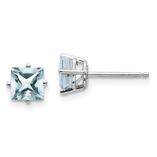 14k White Gold Aquamarine Earrings XE61WAQ-B