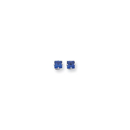 14k White Gold 5mm Princess Cut Tsavorite Earrings XE61WTV