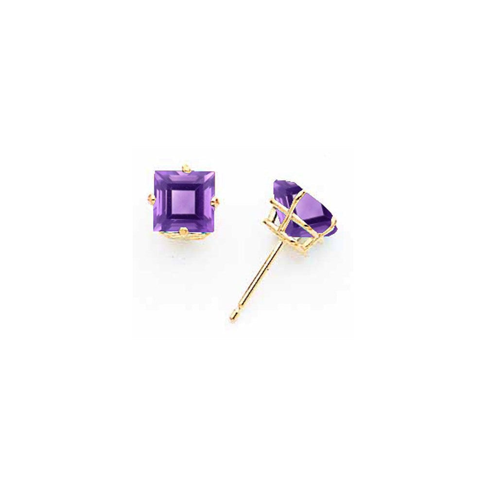 14k Yellow Gold 5mm Princess Cut Tsavorite Earrings XE61TV