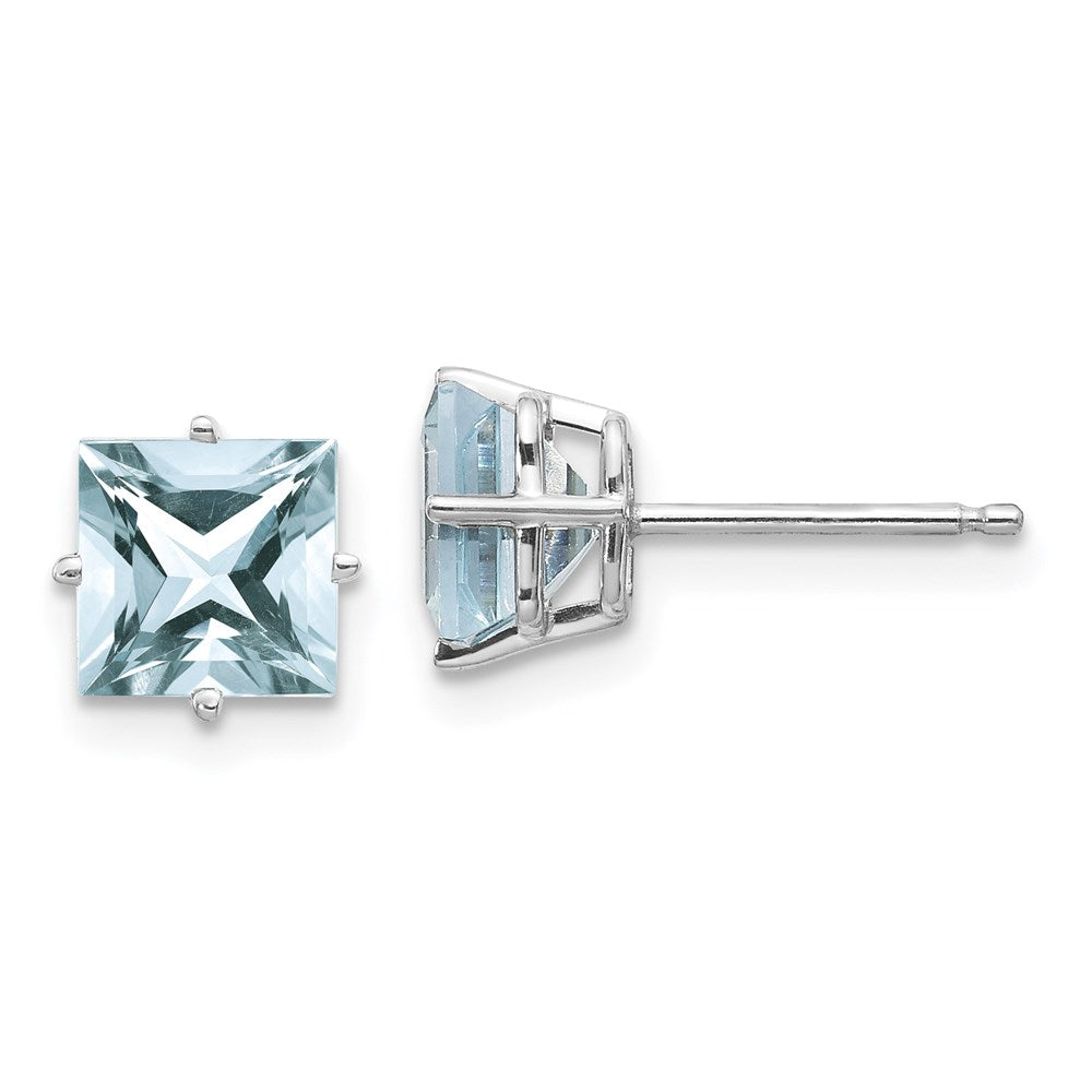 14k White Gold Aquamarine Earrings XE62WAQ-B