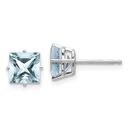 14k White Gold Aquamarine Earrings XE62WAQ-B