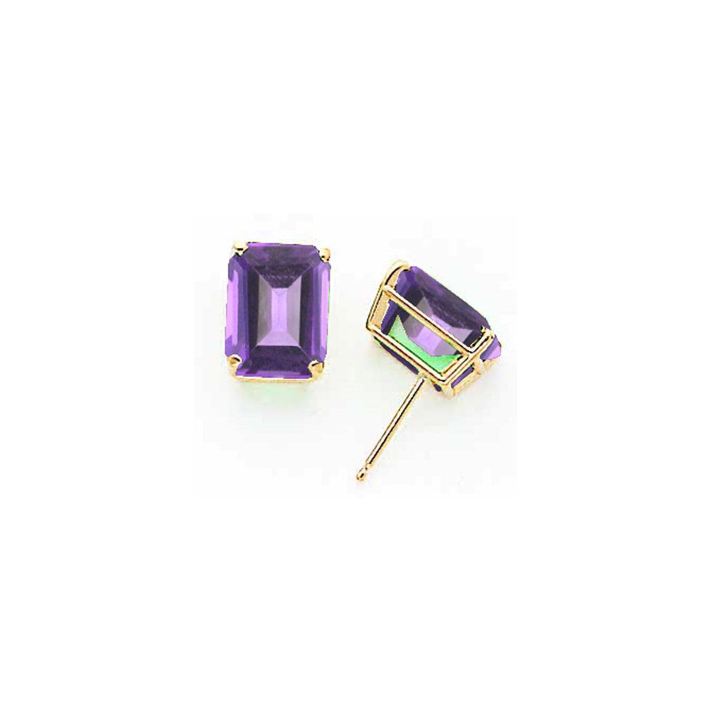 14k White Gold 10x8mm Emerald Cut Tsavorite Earrings XE69WTV