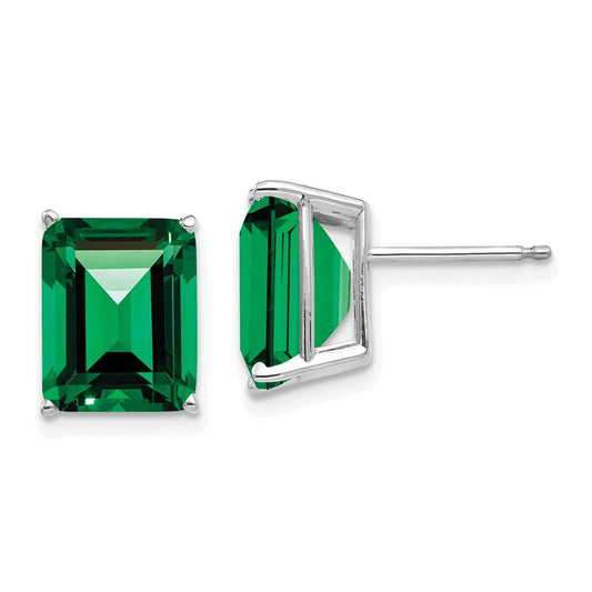 14k Yellow Gold Emerald Cut Mount St. Helens Stud Earrings XE69WMS