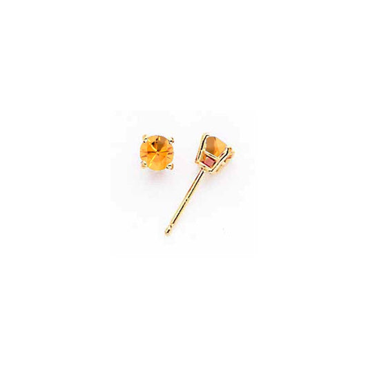 14k Yellow Gold Citrine round stud Earrings XE71CI