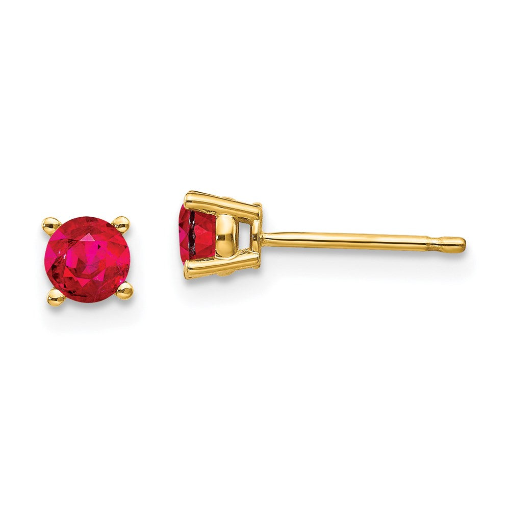 14k Yellow Gold Ruby Post Earrings XE71R-B
