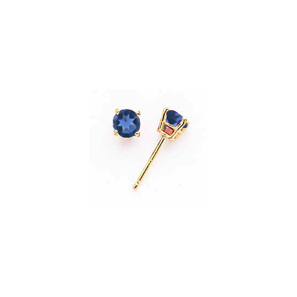 14k Yellow Gold 4mm Sapphire Earrings XE71S