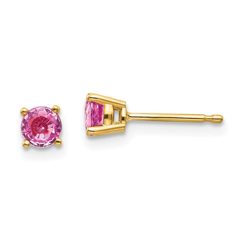 14k Yellow Gold Pink Sapphire Earrings XE71SP-B