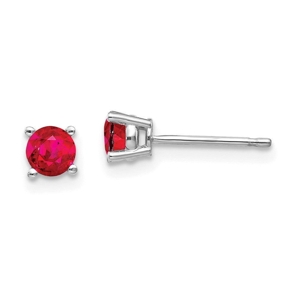 14k White Gold Ruby Earrings XE71WR-B