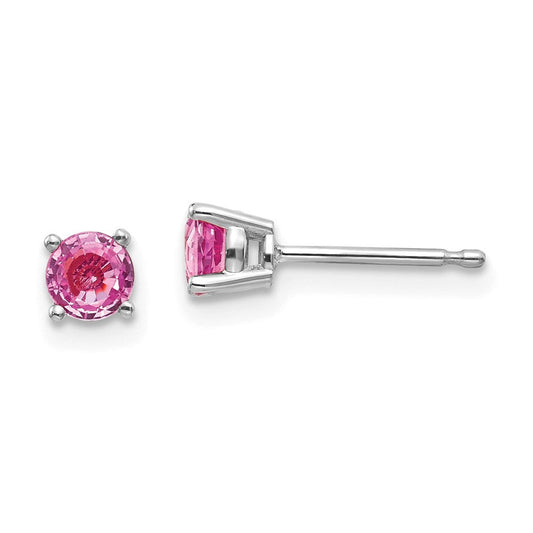 14k White Gold Pink Sapphire Earrings XE71WSP-B