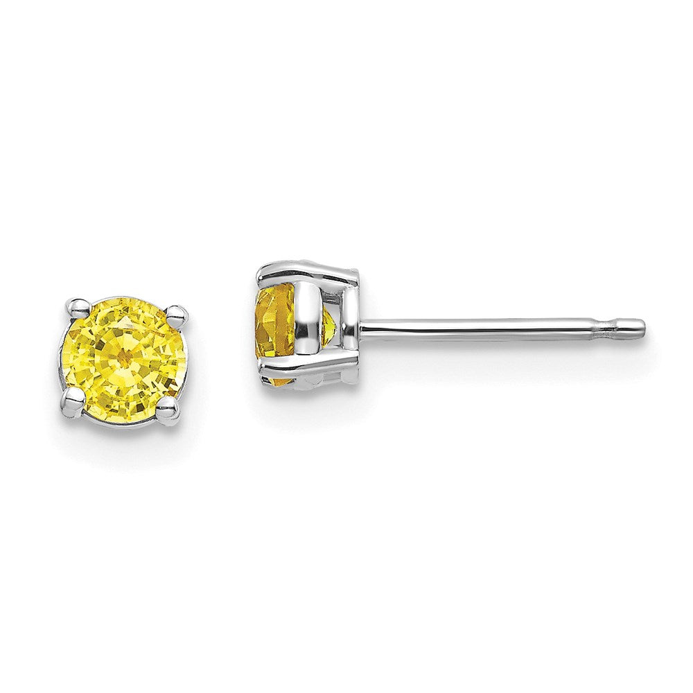 14k White Gold Yellow Sapphire Earrings XE71WYS-B