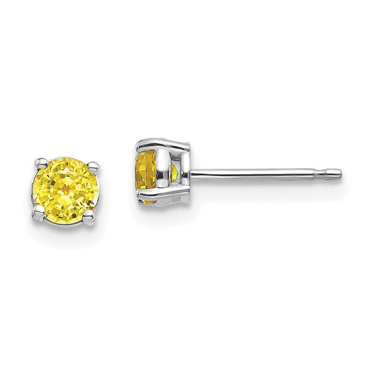14k White Gold Yellow Sapphire Earrings XE71WYS-B