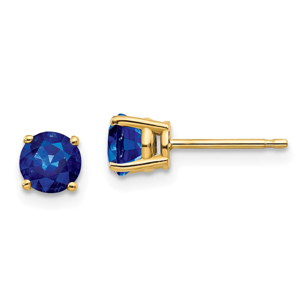 14k Yellow Gold Sapphire Post Earrings XE72S-B