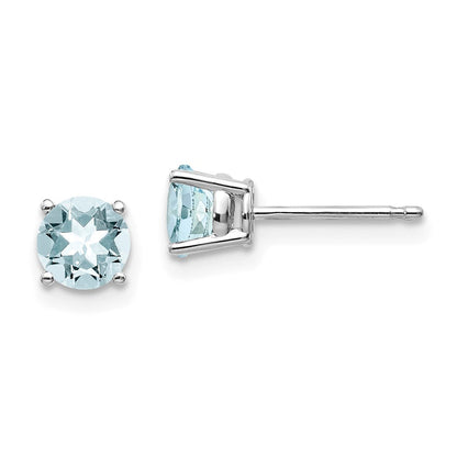 14k White Gold Aquamarine Earrings XE72WAQ-B