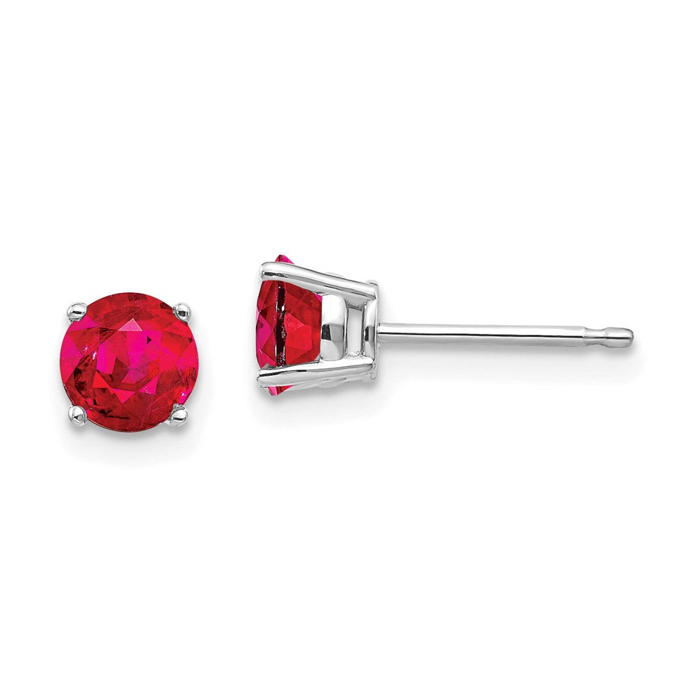 14k White Gold Ruby Earrings XE72WR-B