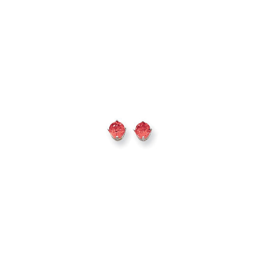 14k White Gold 5mm Ruby Earrings XE72WR