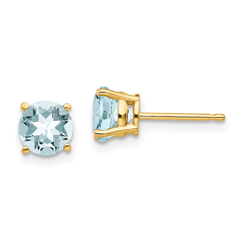 14k Yellow Gold Aquamarine Earrings XE73AQ-B